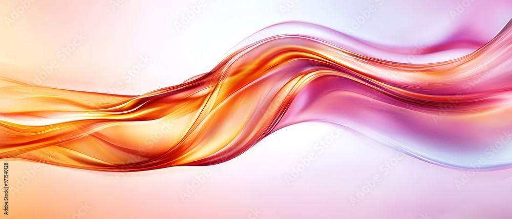 A close-up of a wavy design against a pink and yellow background, with a lighter pink hue beneath A close-up of a wavy design against a pink and yellow background, with a lighter pink hue beneath