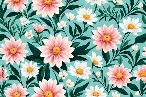 Stunning colorful flowers illustration