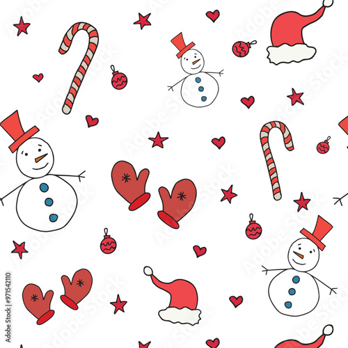 New Year's pater with a snowman