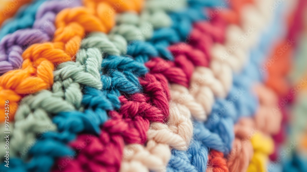 Vibrant Textured Crochet Fabric Pattern Vibrant Textured Crochet Fabric Pattern