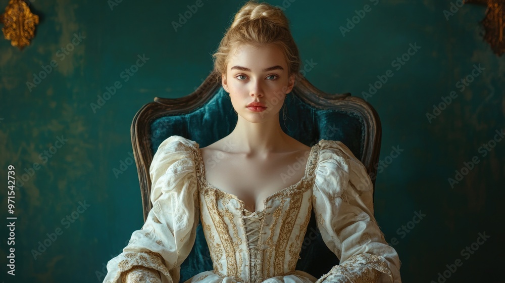 Obraz premium Woman Sitting in Chair