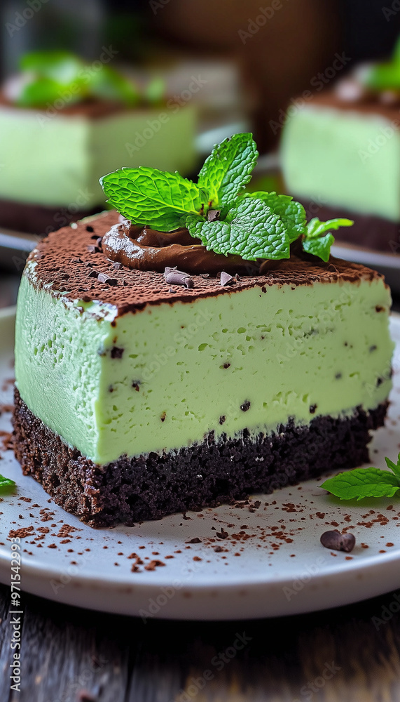 chocolate mint cake on a plate chocolate mint cake on a plate