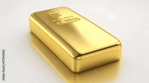 Gold bar on a white background