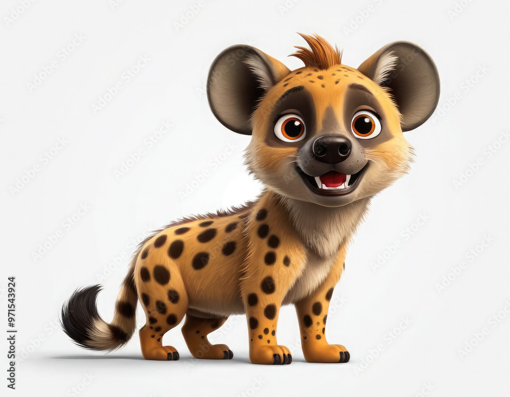 hyena cute look adorable cartoon style 3d realistic cartoons 3d render 3d illustration