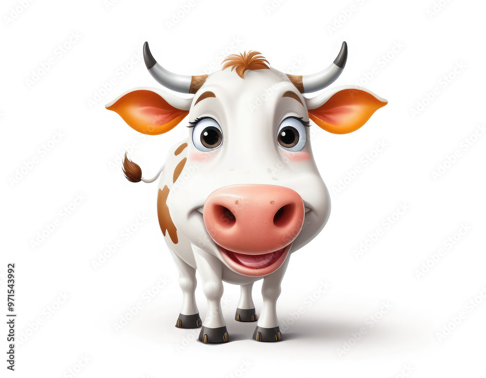 cow isolated on white adorable cartoon style 3d realistic cartoons 3d render 3d illustration cow isolated on white adorable cartoon style 3d realistic cartoons 3d render 3d illustration
