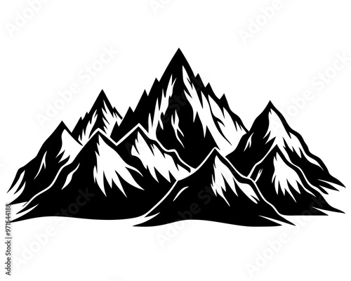 mountain range silhouette ,flat design mountain range silhouette collection
