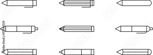 Pen icon. Pencil. Edit symbol. Pen marker. Pencil or pen icon set. Vector illustration.