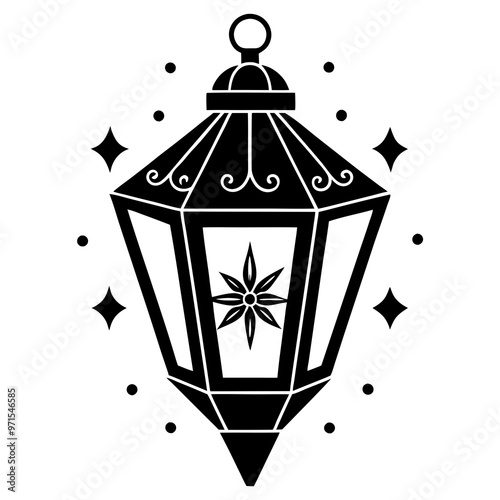 Lantern Ornaments Silhouette vector art illustration