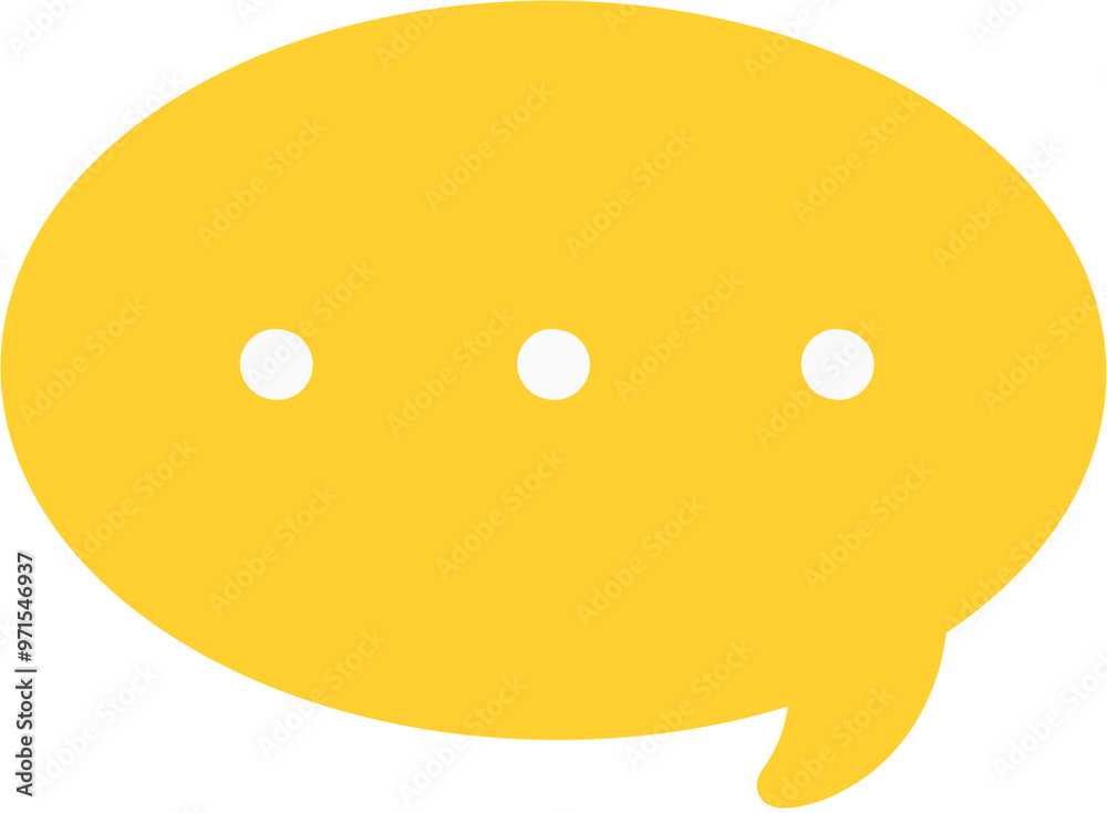 Fototapeta premium 노란색 입력중 말풍선