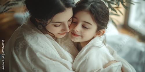 Woman and Girl Hug