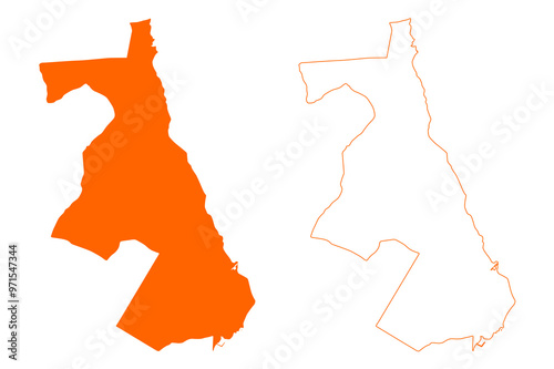 Edam-Volendam municipality (Kingdom of the Netherlands, Holland, North Holland or Noord-Holland province) map vector illustration, scribble sketch Edam Volendam map