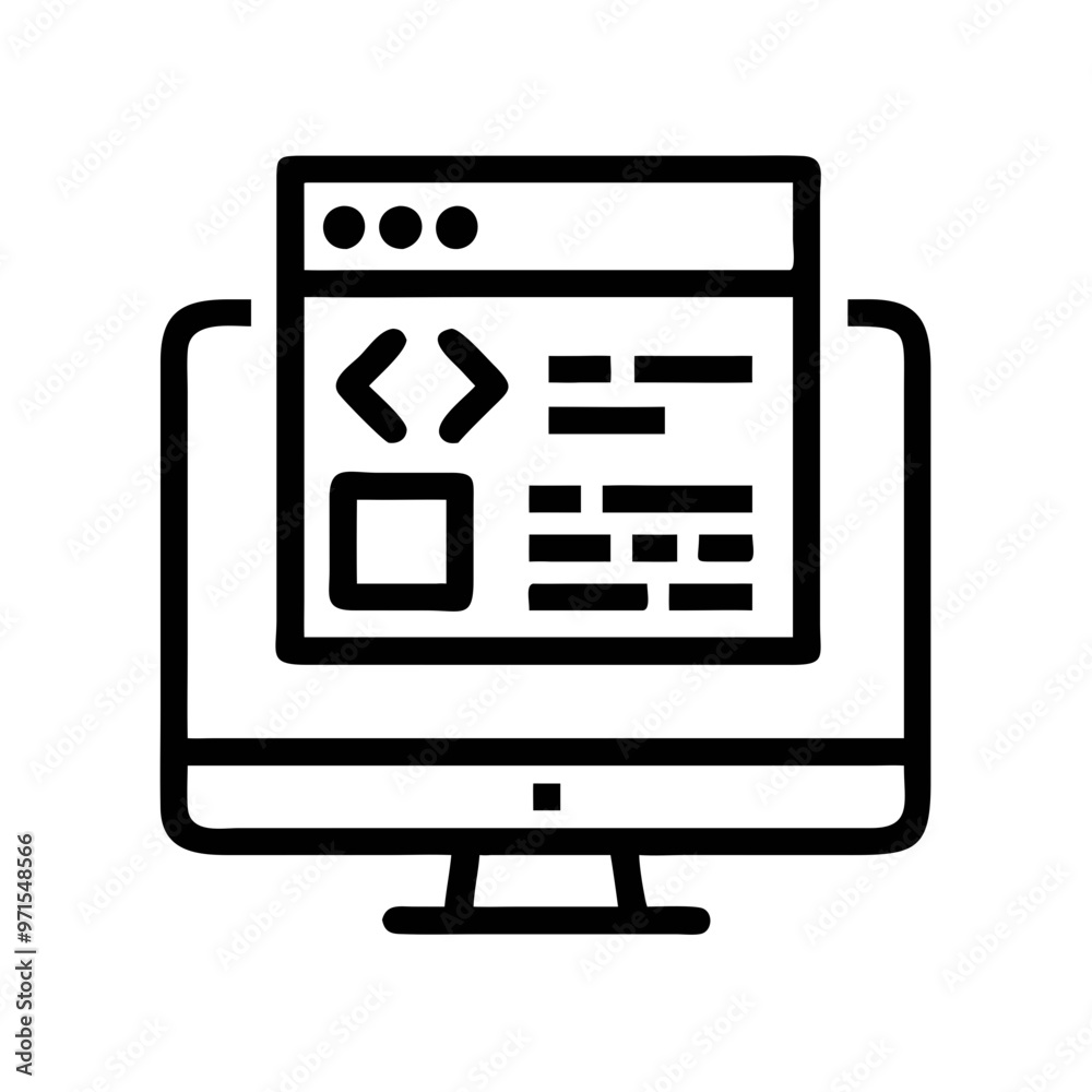Programming symbols with computer screen vector art Programming symbols with computer screen vector art