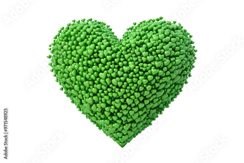 Green heart illustration, full body, centered in isolation against a white background, high resolution, stock photography style, ultra clear, highly detailed
