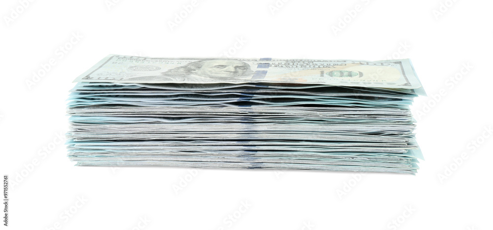 Stack of dollar banknotes isolated on white Stack of dollar banknotes isolated on white