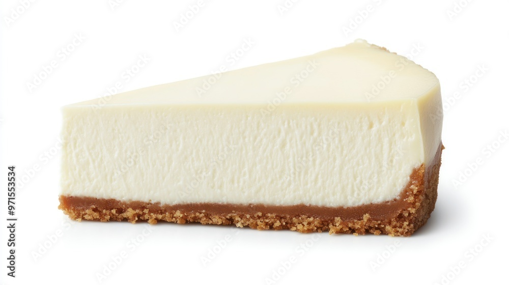 A Slice of Creamy Cheesecake with a Crumb Crust A Slice of Creamy Cheesecake with a Crumb Crust