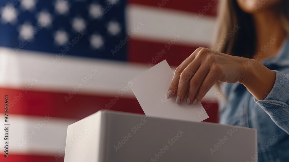 woman putting her vote in ballot box woman putting her vote in ballot box