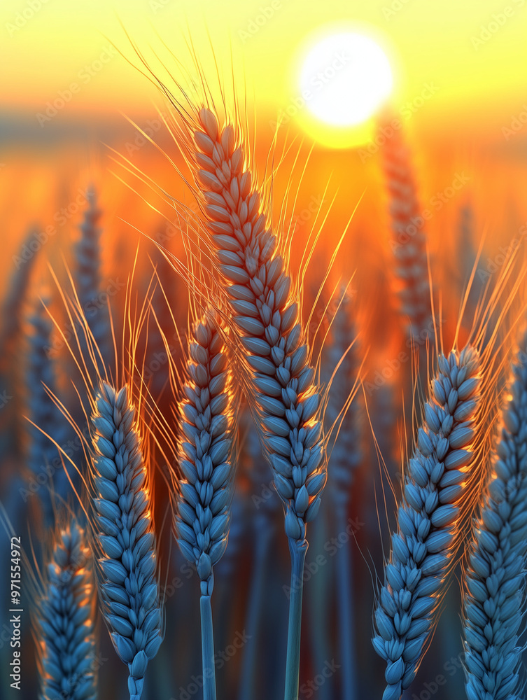 wheat field at sunset wheat field at sunset