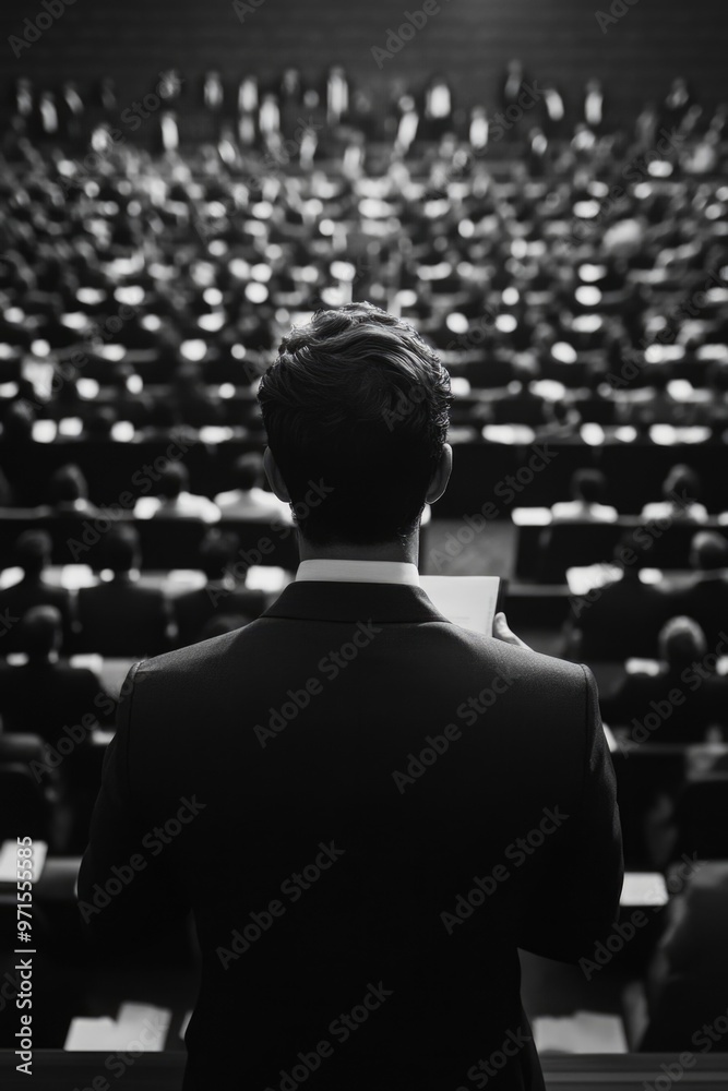 Fototapeta premium Businessman speaking to a crowd
