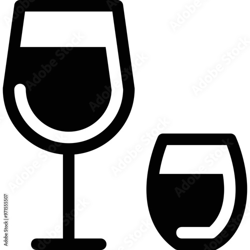 Simple vector icon wine glass, shot glass