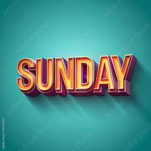 Sunday 3D editable text effect