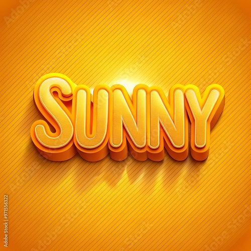 Sunny text effect font editable typography 3d text