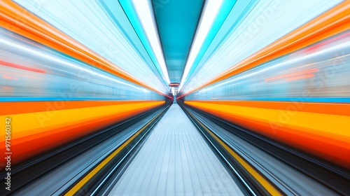 Wallpaper Mural Busy subway with people around in motion blur. Torontodigital.ca