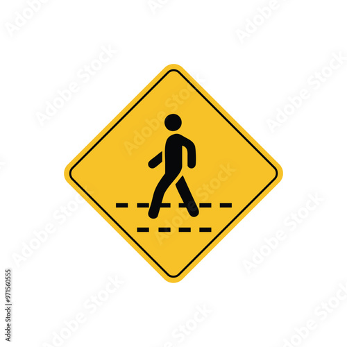 road sign icon, zebra crossing on yellow rhombus. board.suitable for poster use and web icon	