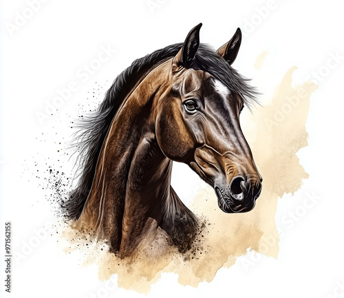 portrait of a brown horse