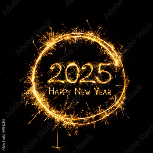 Happy New Year 2025. Design element.