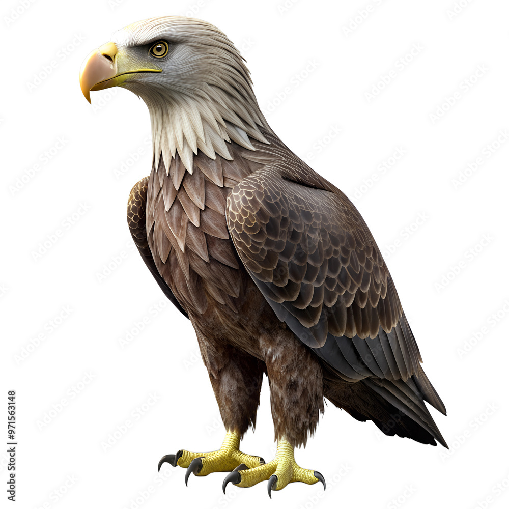 Fototapeta premium A majestic eagle with striking features, showcasing its powerful build and keen gaze, representing freedom and wildlife.