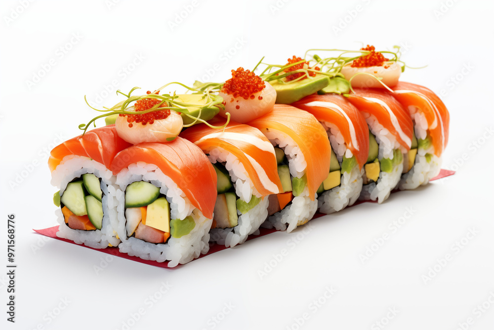 Sushi on white background. Sushi themes. Asian cuisine themes. Asian restaurant. Sushi making. PNG cut out. Image for graphic designer. Image for flyers. Sushi on white background. Sushi themes. Asian cuisine themes. Asian restaurant. Sushi making. PNG cut out. Image for graphic designer. Image for flyers.