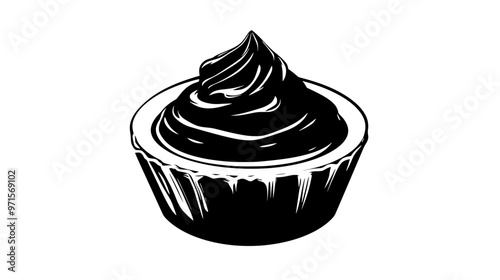 Creamy mixture encased in a pastry shell, used to add flavor and moisture, vector illustration art