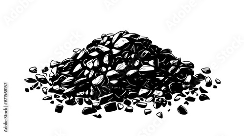 Crushed nuts and fine crumbs combined for a flavorful, crunchy component in confections, vector illustration art