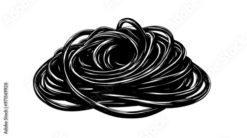 Group of licorice ropes placed in a loose pile on a clean, neutral background, vector illustration art