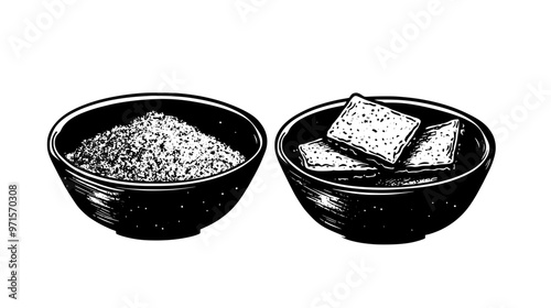 Mixture of crushed graham crackers and butter used as a base for pie or cheesecake, vector illustration art
