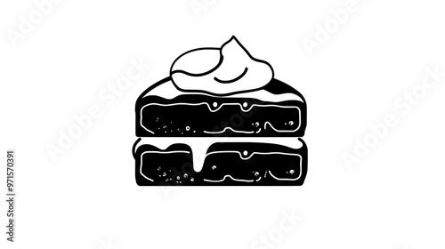 Moist, sweet ingredient layered between baked items, enhancing overall flavor profile, vector illustration art