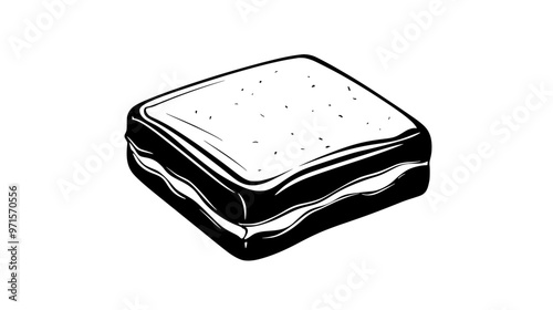 Piece of classic candy displaying even, textured surface and solid, compact interior, vector illustration art