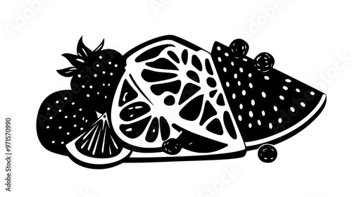 Portion of fruit-based sweet demonstrating consistent texture and evenly distributed fruit bits, vector illustration art