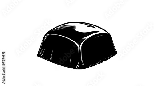 Portion of classic confection with smooth surface and cohesive, firm texture throughout, vector illustration art