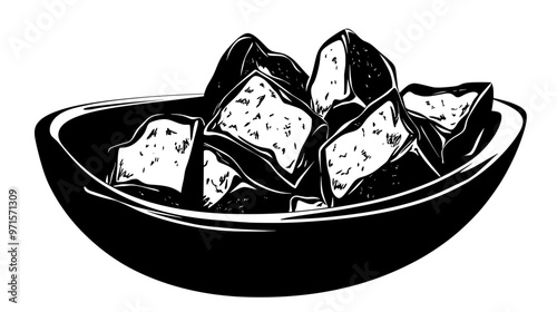 Section of fruit-based confection revealing interior filled with chunks of dried fruit, vector illustration art