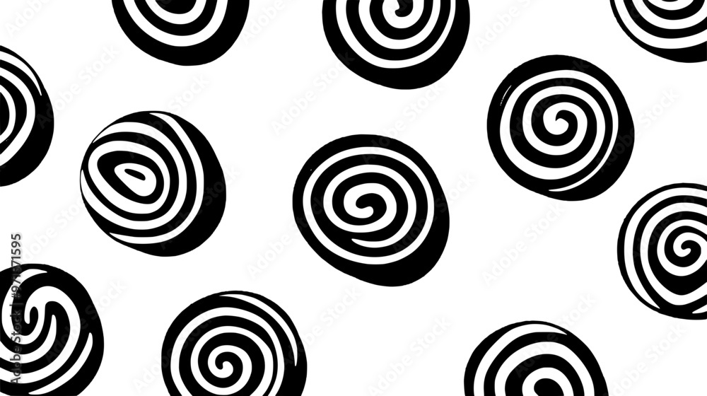 Licorice bites displayed in a loose, circular pattern on a smooth background, vector illustration art Licorice bites displayed in a loose, circular pattern on a smooth background, vector illustration art