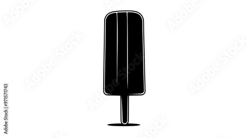 A single artisanal popsicle displayed upright on a clean surface with no additional elements or decorations nearby, vector illustration art