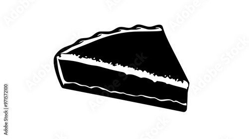 Slice of classic confection revealing firm, cohesive texture with clean, smooth surface, vector illustration art
