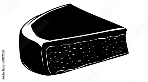 Slice of marzipan revealing firm, cohesive texture and uniform consistency throughout, vector illustration art