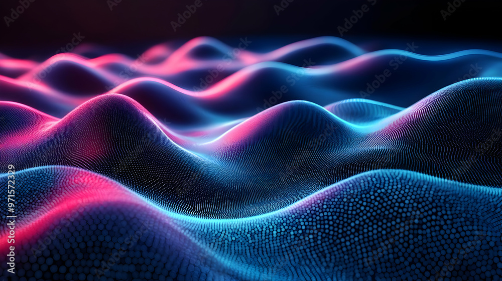Abstract waves of vibrant colors representing fluid motion and digital aesthetics. Abstract waves of vibrant colors representing fluid motion and digital aesthetics.
