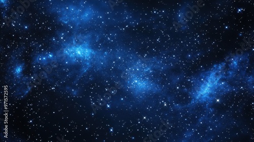 Wallpaper Mural Starry Night Sky with Blue Nebulae Torontodigital.ca