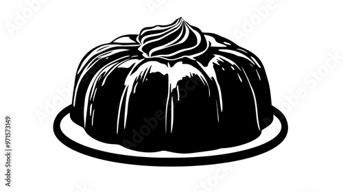 Whole pound cake with an even top on a flat surface, vector illustration art
