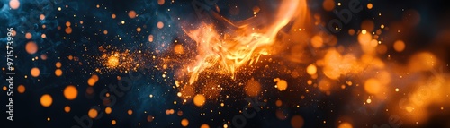 Combustion of a compound, molecules igniting in flames with dynamic visuals, Compound combustion, energy release