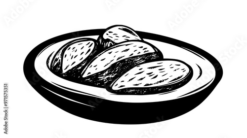 Close-up of nut-based sweet showing even distribution of nuts within firm, cohesive structure, vector illustration art
