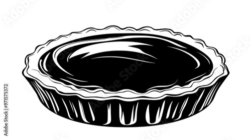 Close-up of a single tart on a flat surface, no visible background, vector illustration art